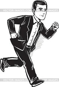 Businessman in hurry running - vector image