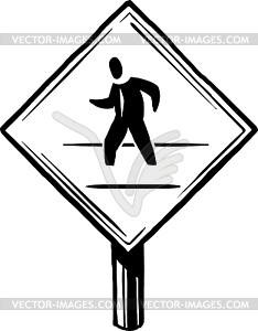 Caution - pedestrians - vector image