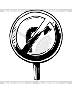 No right turn traffic sign - royalty-free vector image