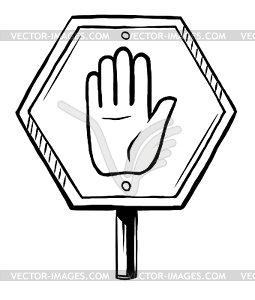 Hexagonal Stop traffic sign - vector image