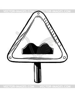 Uneven road surface traffic sign - vector clipart