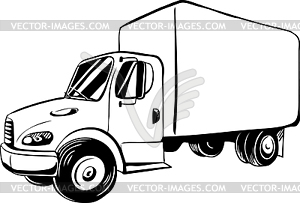 Service or delivery van - truck perspective - vector clipart