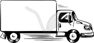 Обслуживание или автофургон - грузовик быстрой езды - векторное изображение