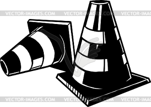 Traffic cones - vector clipart