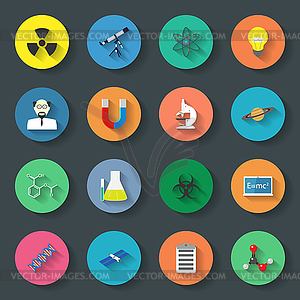 Science flat icons set - vector image
