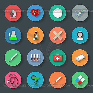 Medicine flat icons set - vector clipart