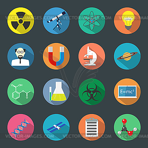 Science flat icons set - vector clip art