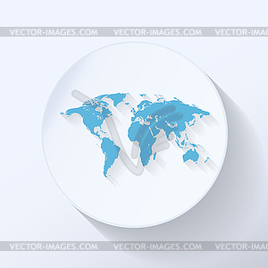 World map flat icon - vector clipart