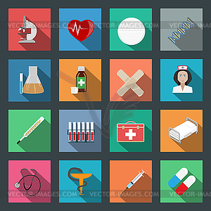 Medicine flat icons set - vector image