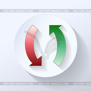 Two arrows depicting clockwise icon - vector image
