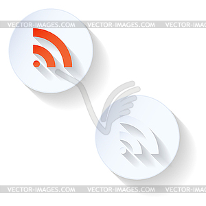 RSS flat icon - vector image