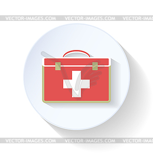 Аптечка плоским значок - изображение в векторном виде