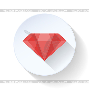 Ruby flat icon - color vector clipart