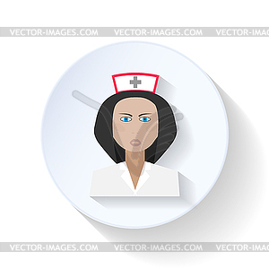 Медсестра плоским значок - клипарт в векторе