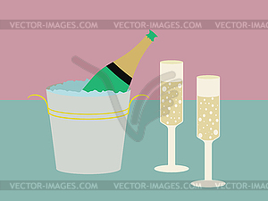 Два бокала шампанского - клипарт в векторе / векторное изображение