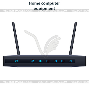 Wireless router with two antenna - vector image