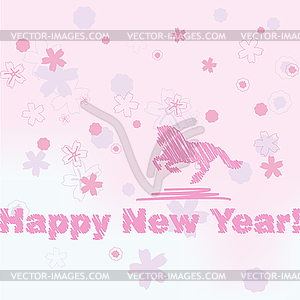New year with horse - vector clipart