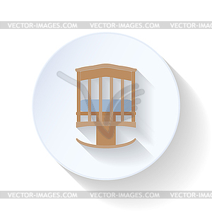 Cot flat icon - vector clipart