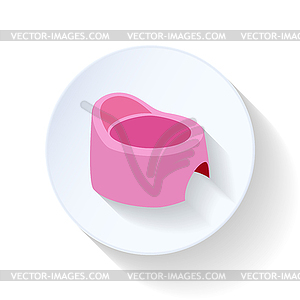 Chamber pot flat icon - vector EPS clipart