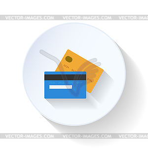 Credit cards flat icon - vector clipart
