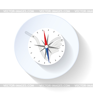 Compass flat icon - vector image