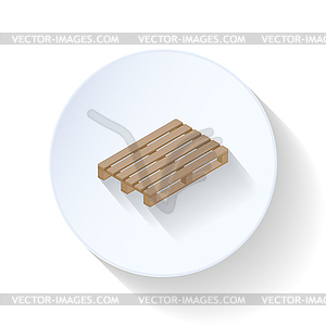 Wooden pallet flat icon - vector clipart