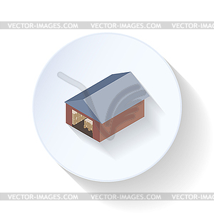 Warehouse flat icon - vector EPS clipart