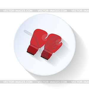 Boxing gloves flat icon - vector image