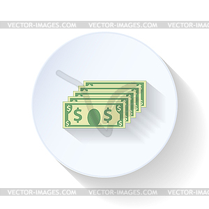 Dollars flat icons - vector image