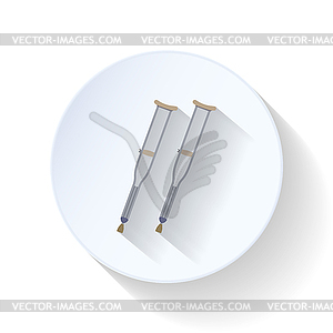 Crutches flat icon - vector clipart