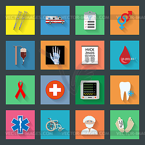 Medicine flat icons set  - vector image