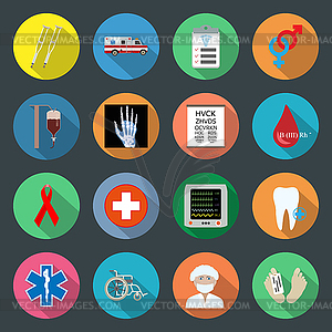 Medicine flat icons set  - vector image