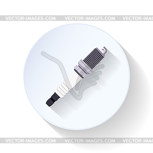 Spark plug flat icon - vector clipart