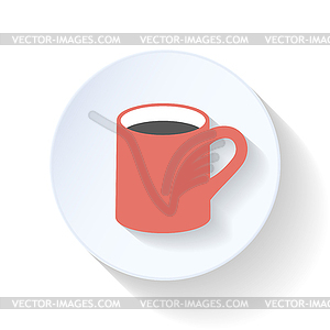 Coffee flat icon - vector clip art