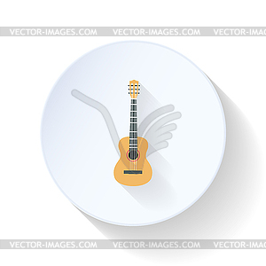 Acoustic guitar flat icon - vector clipart