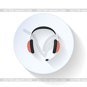 Headset flat icon - vector clip art