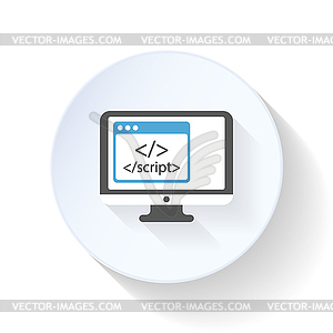 Script optimization flat icon - vector image