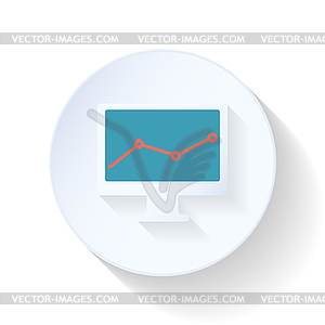 Chart in display flat icon - royalty-free vector image