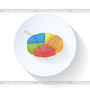 Pie flat icon - vector clip art