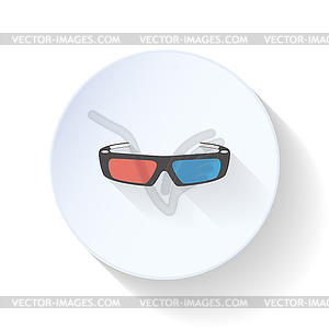 3D glasses flat icon - vector image