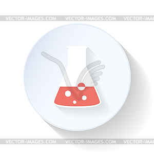 Flask with reagent flat icon - vector image