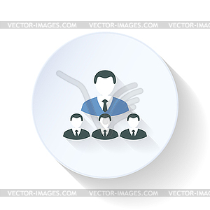 Superiors and subordinates flat icon - vector clipart