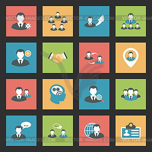 Interaction icons set - vector image