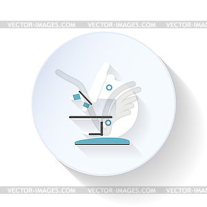 Microscope flat icon - royalty-free vector image