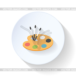 Artist`s palette flat icon - vector image