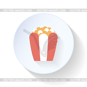 Popcorn flat icon - vector clip art