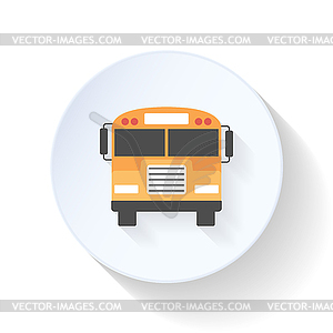 School bus flat icon - vector image