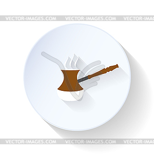 Coffee turk flat icon - vector clipart