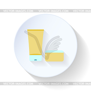 Bath cream and balm flat icon - vector image