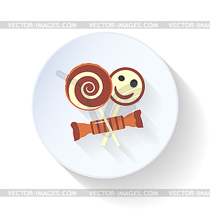 Lollipops flat icon - vector image